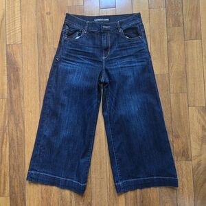 Express Jeans Dark Blue Wide-Leg Cropped Stretch 6